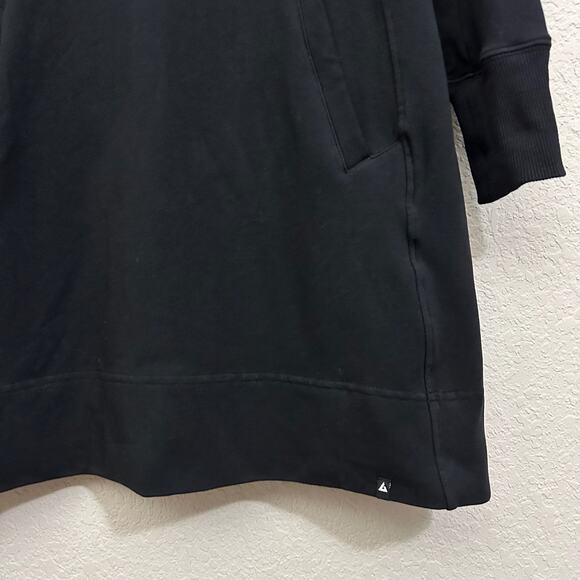 AMERICAN GIANT Mini Moto Dress Black 1/4 Zip Sweatshirt Mock Neck Sporty - Picture 8 of 11